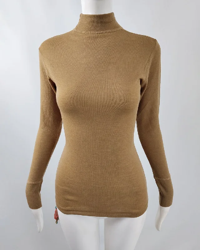 Ermenegildo Zegna Vintage Womens Wool Undershirt Long Sleeve Top