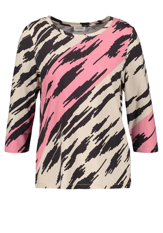 Gerry Weber Abstract Print Long Sleeve T Shirt, Multi