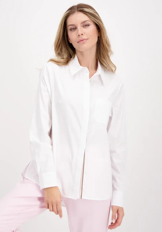 Monari Concealed Ribbon Shirt, White