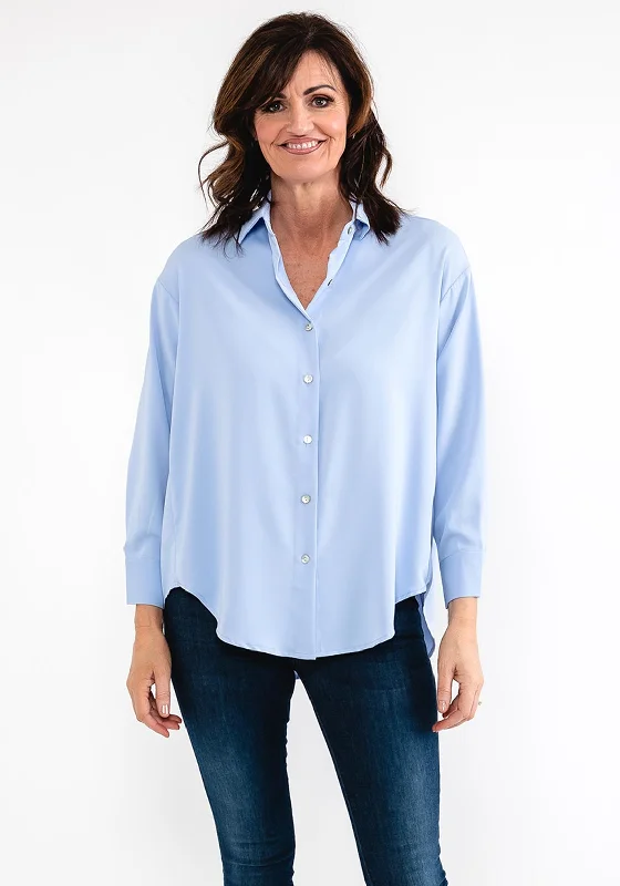 Seventy1 Silk Look Relaxed Shirt, Powder Blue