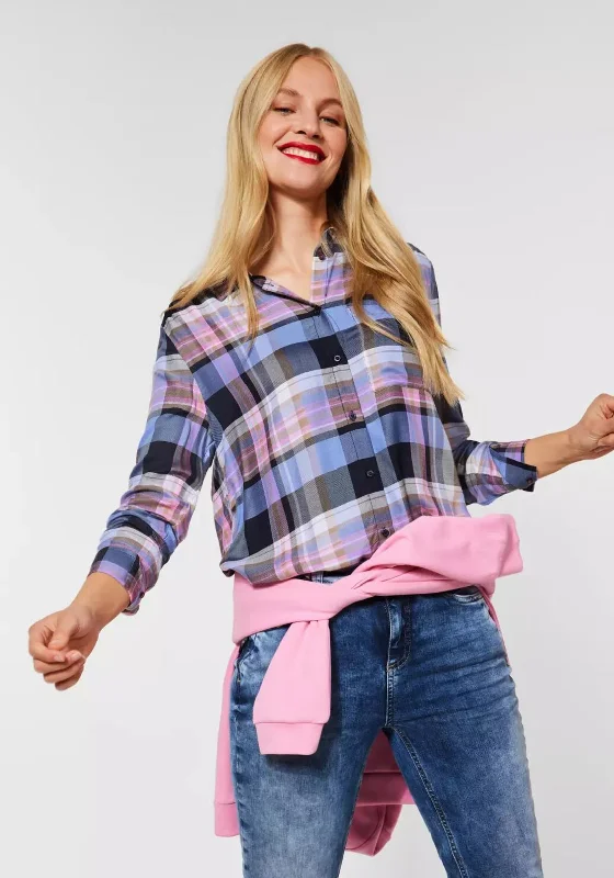 Street One Checked Shirt, Dazzling Blue