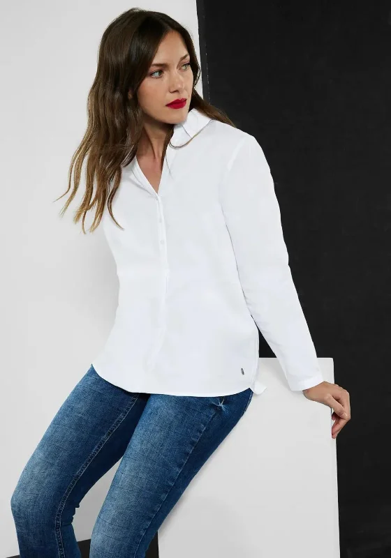 Street One Half Button Shirt, White