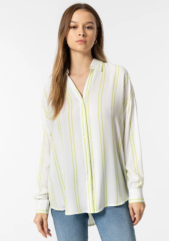 Tiffosi Buarque Striped Shirt, White & Green