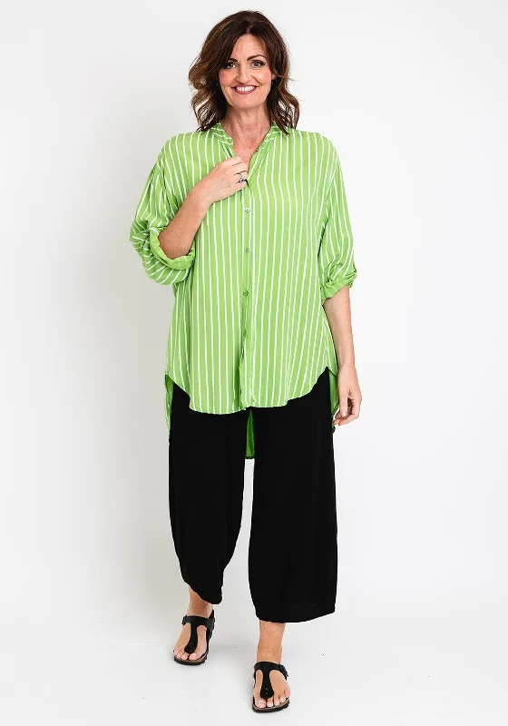 The Serafina Collection One Size Stripe Print Shirt, Green