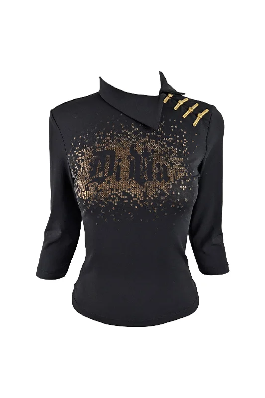 Versace Vintage Black & Gold 'Diva' Shirt, 2000s